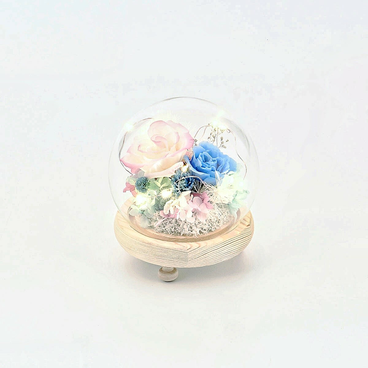 【雲彩上的粉紅泡泡】圓球玻璃花盅-小