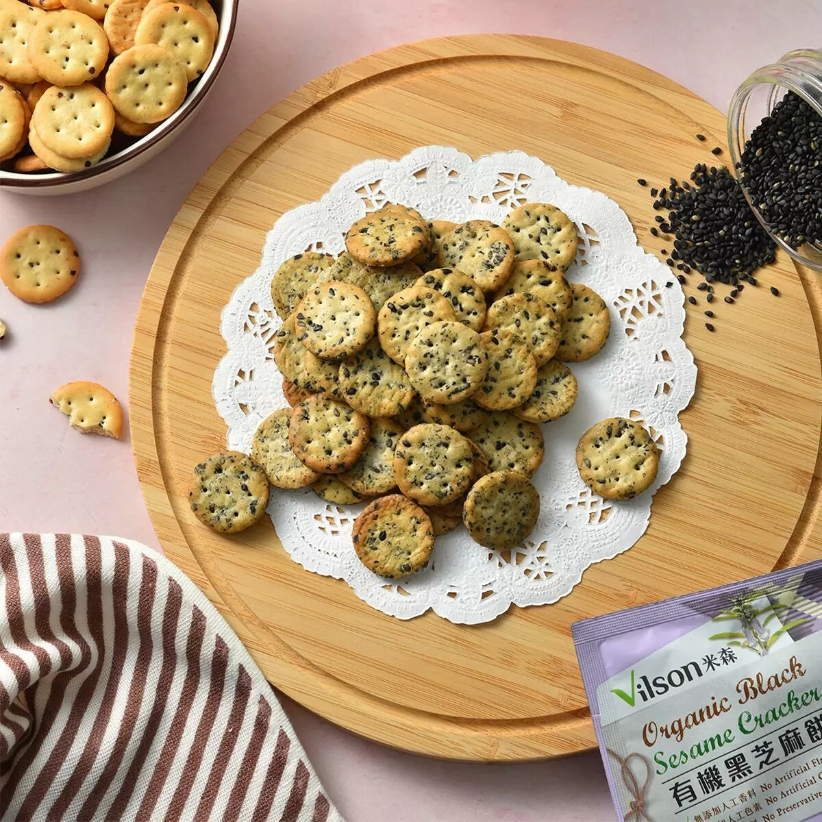 台灣 好市多 Vilson 米森 有機黑芝麻餅 30公克 X 20包  (✈️直送香港✈️運費到付)