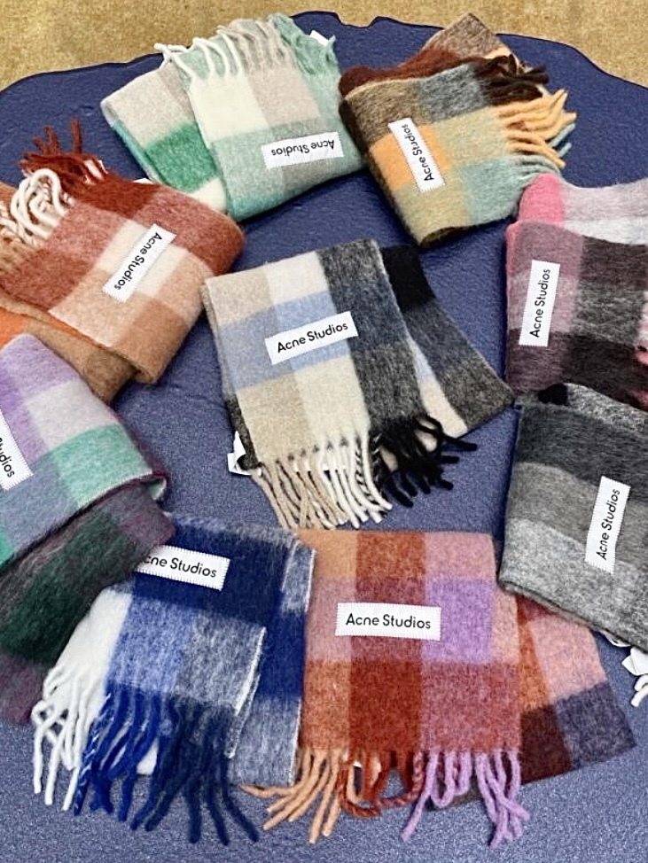 [11色可選] Acne Studios 格紋流蘇羊毛絨線圍巾頸巾