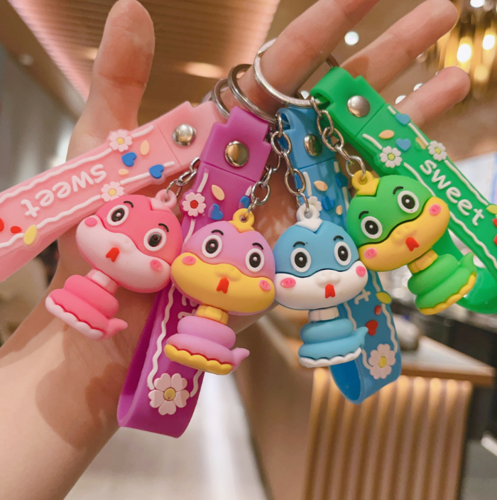 新年蛇年立卡通鑰匙圈掛件 AD2509