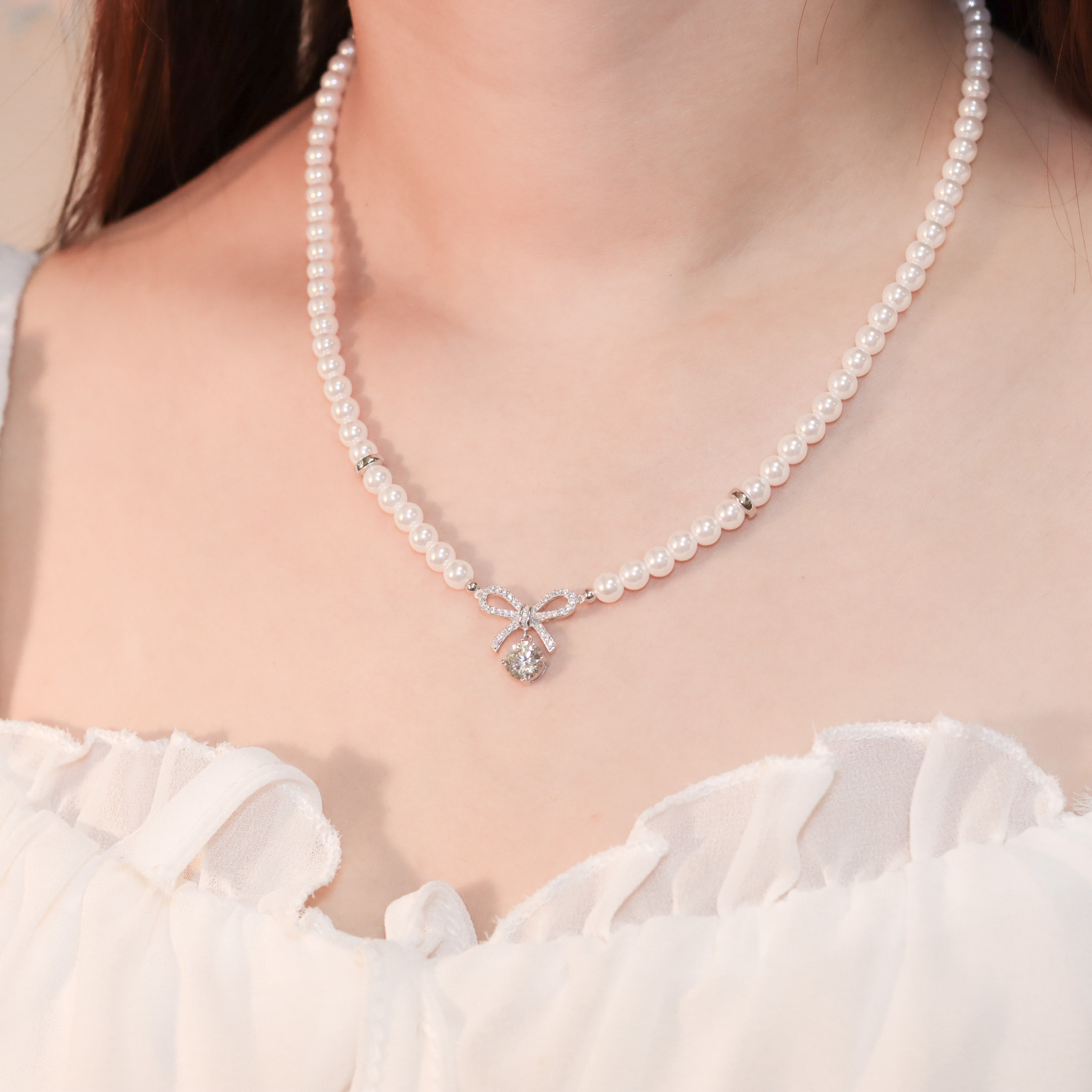 | 925純銀・珍珠 | 滿願結珍珠項鍊| NE1248 |