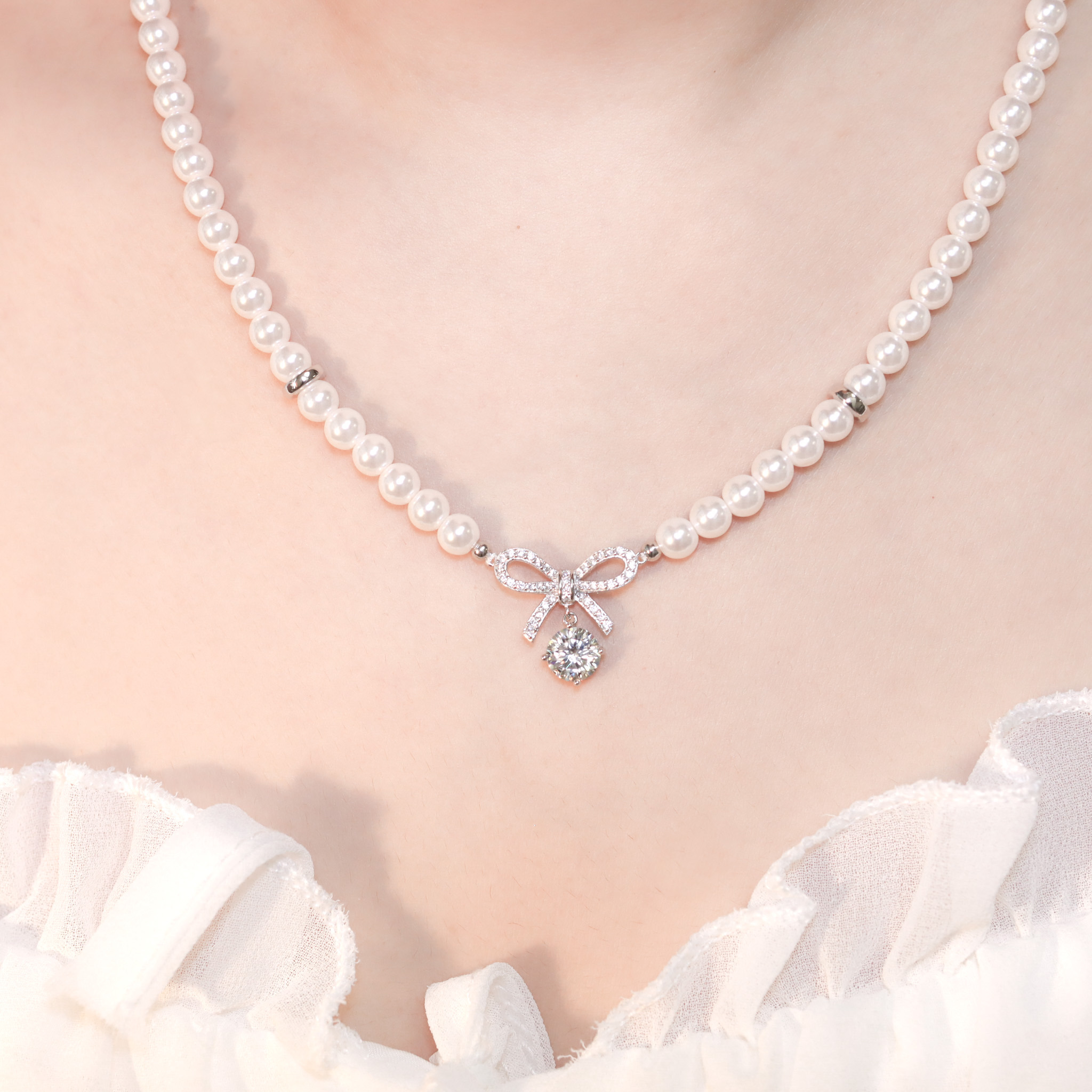 | 925純銀・珍珠 | 滿願結珍珠項鍊| NE1248 |