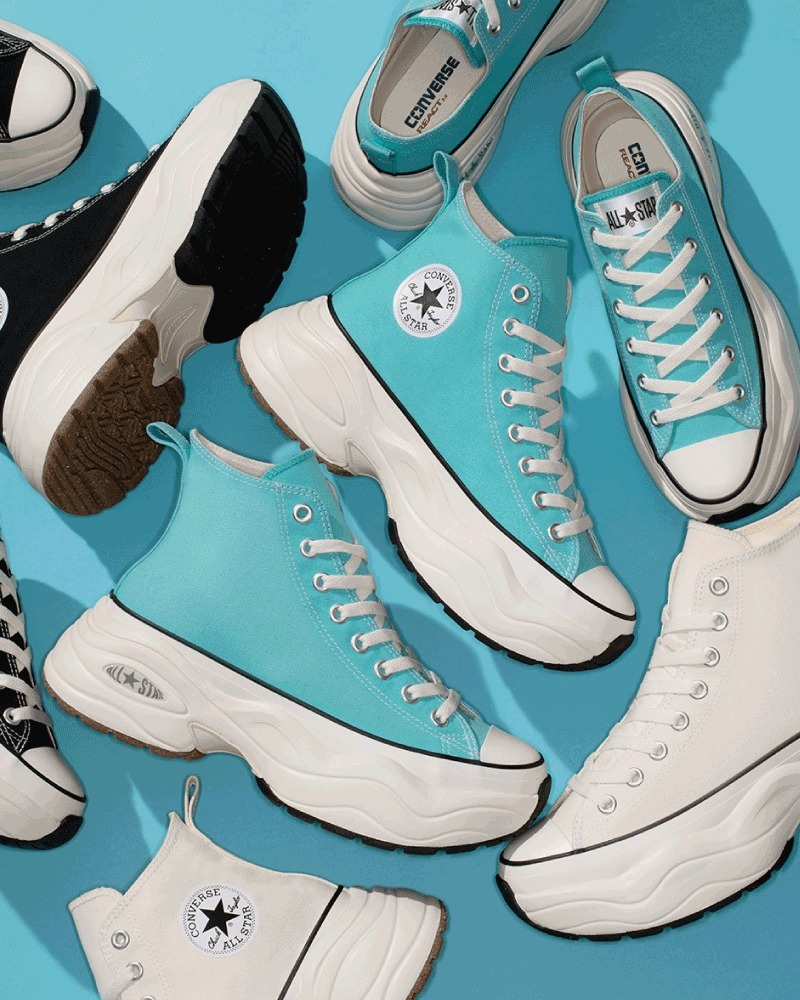 限時特價預購┃日本限定 CONVERSE ALL STAR Ⓡ SURGETRAINER 厚底 淺綠松石 帆布鞋