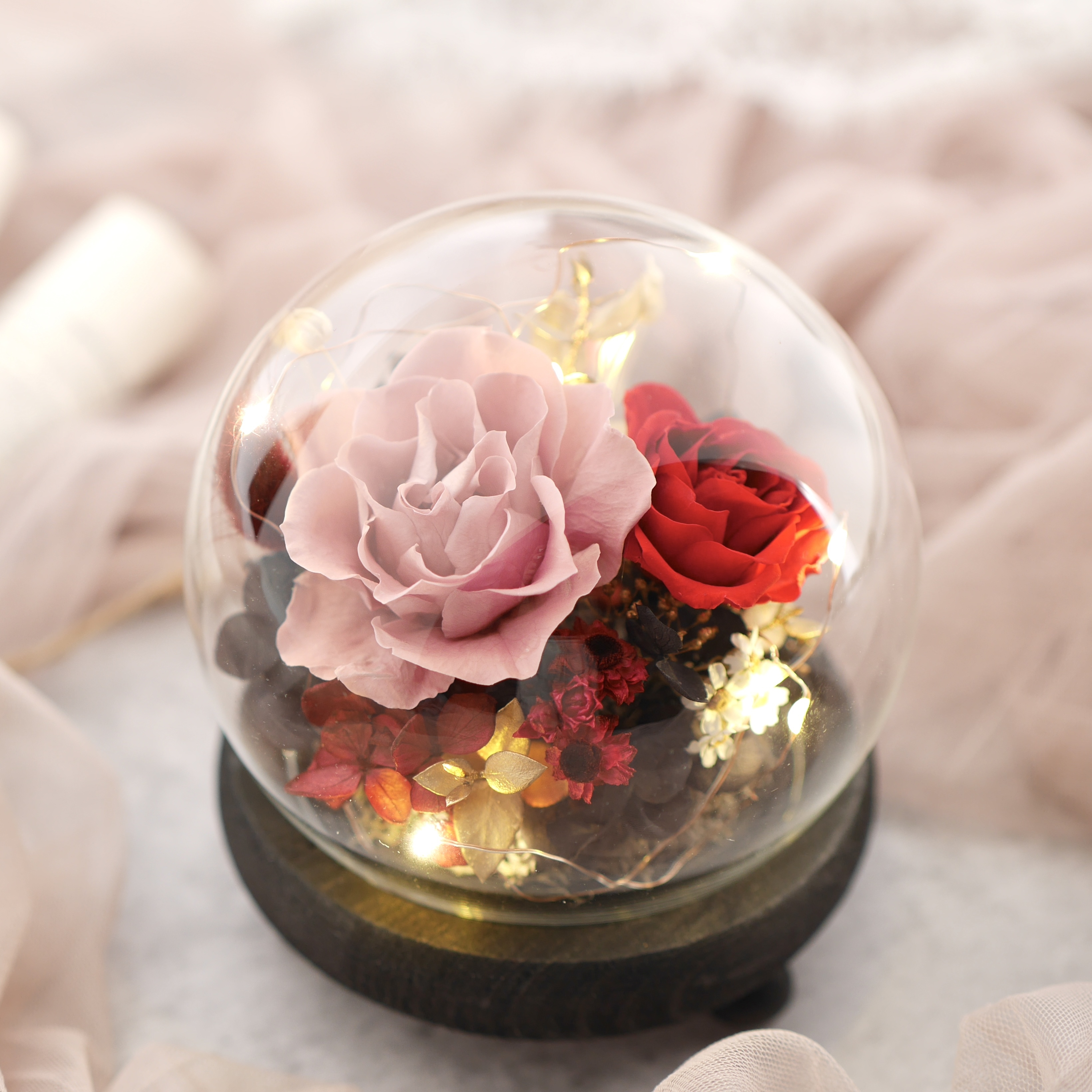 【月下戀人】圓球玻璃花盅-小