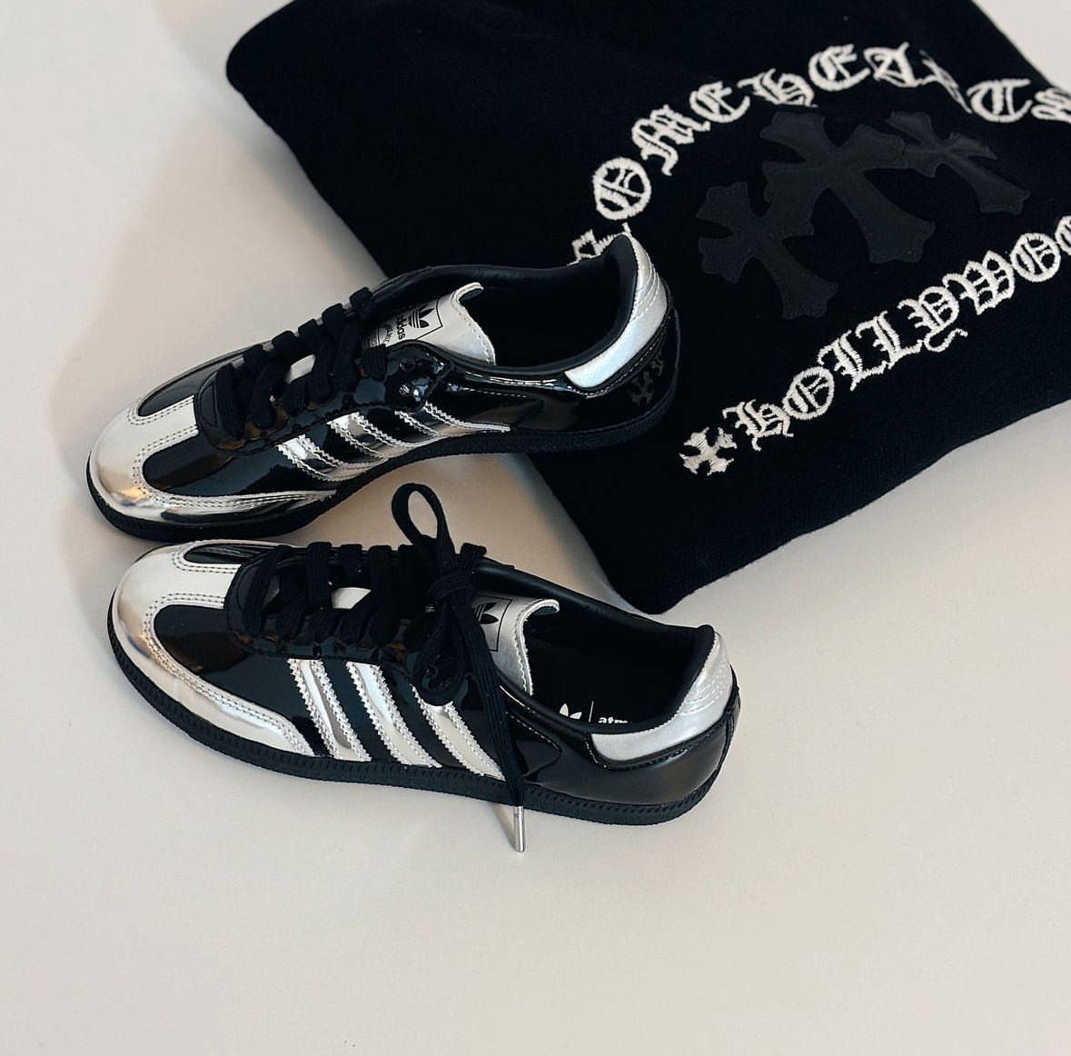 預購┃adidas Originals SAMBA atmos Tuxedo 黑銀 漆皮