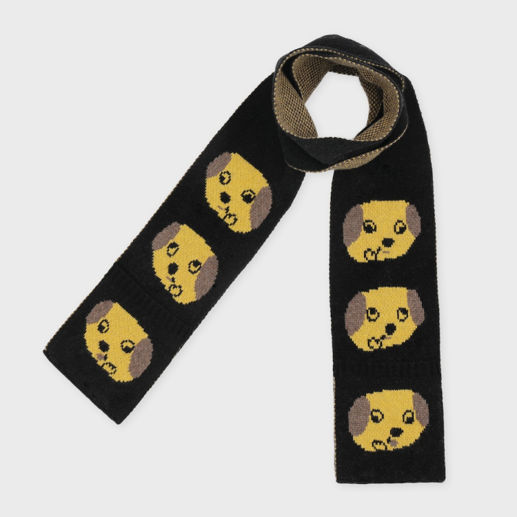 韓國 socks appeal® X MOGU 醜萌童趣口袋羊毛圍巾 貪吃狗狗