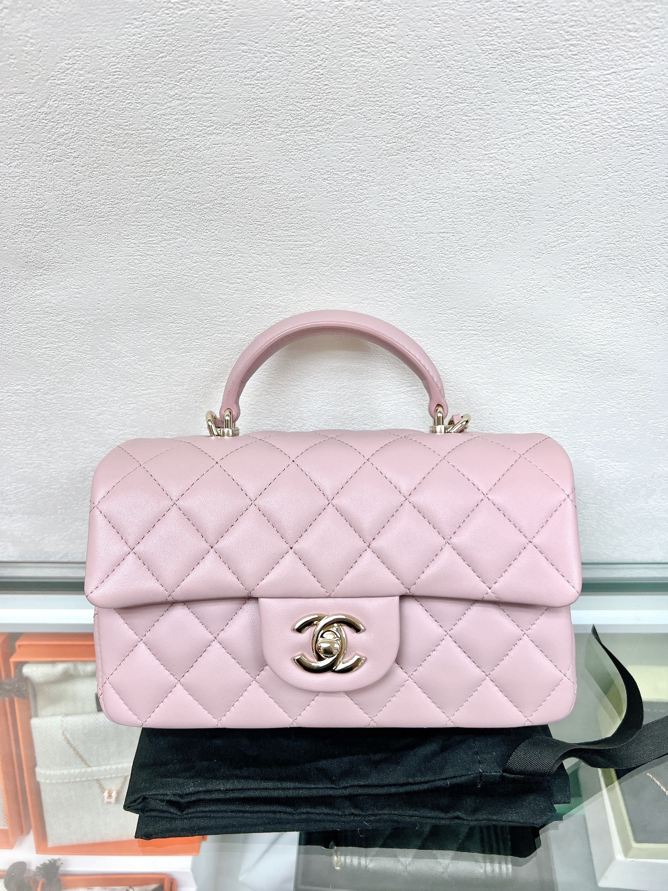 Chanel 24p mini cf 20 flap bag (pink lambskin)