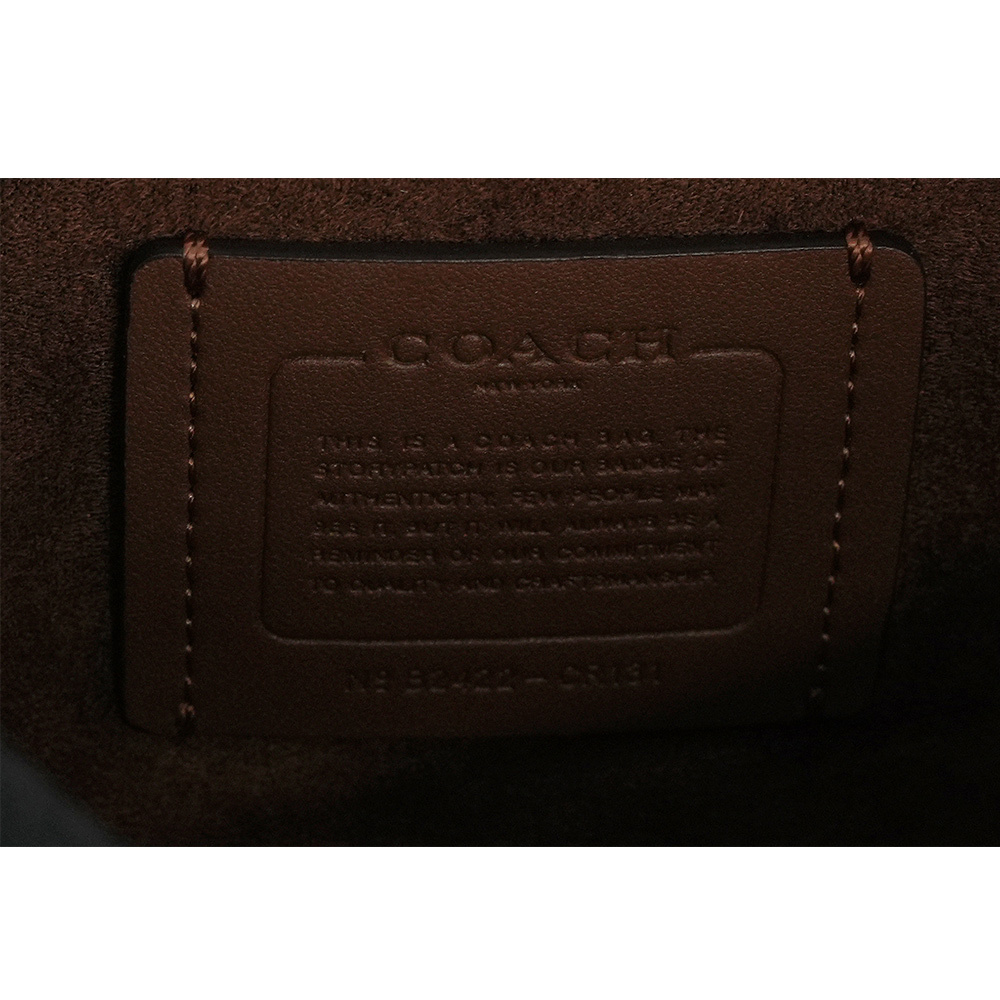 【COACH】Pace 銀字塗層帆布及牛皮釦式郵差包/斜背包(卡其/焦糖色)CR131 SVWQ3