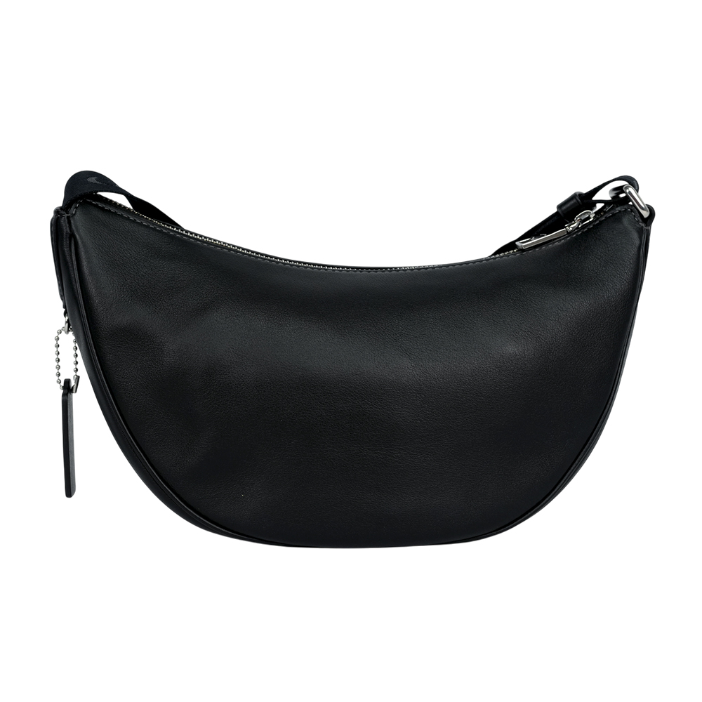 【COACH】Pace 銀字小牛皮半月型斜背包(黑色)CT644 SVBK