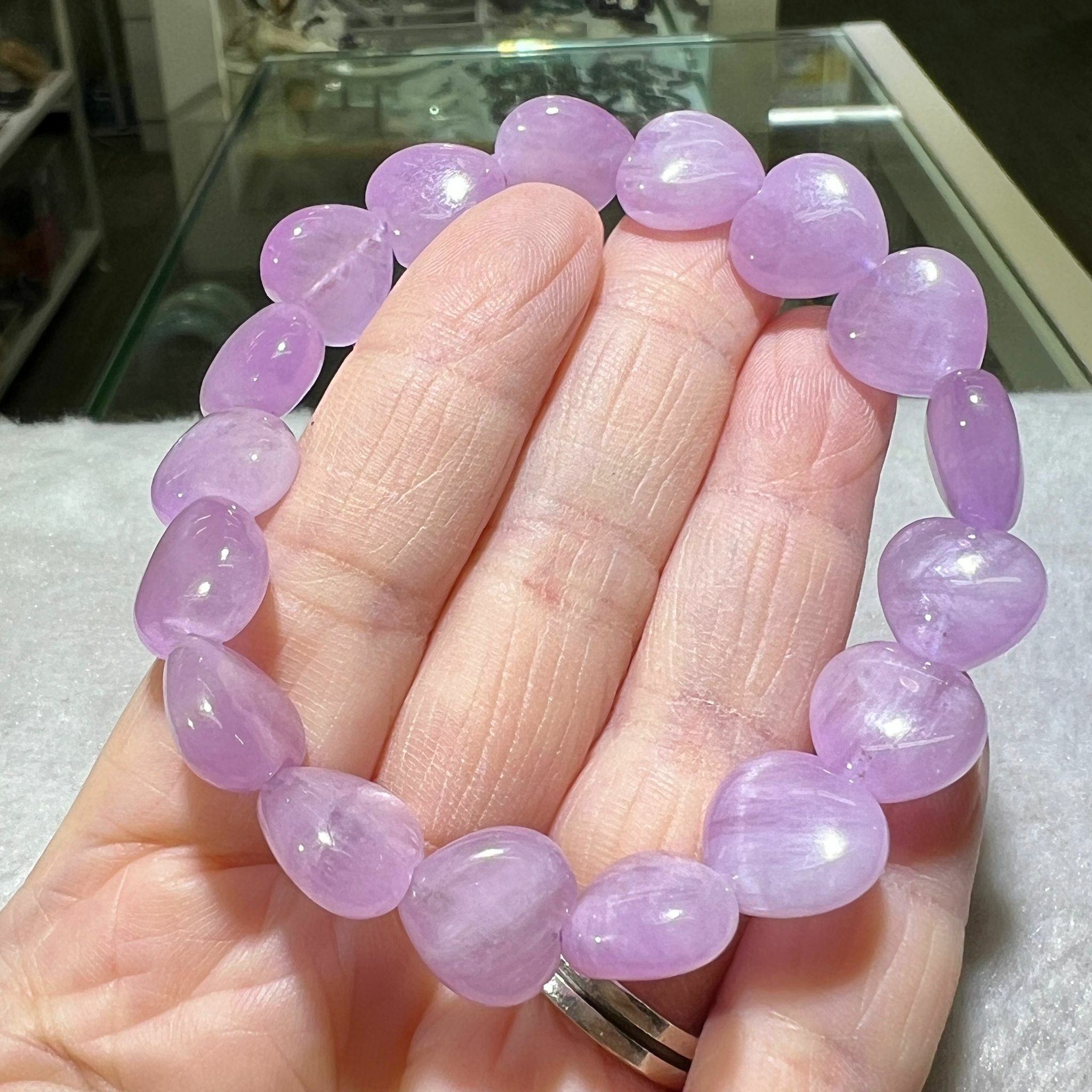 紫鋰輝心心手串 12mm+/-