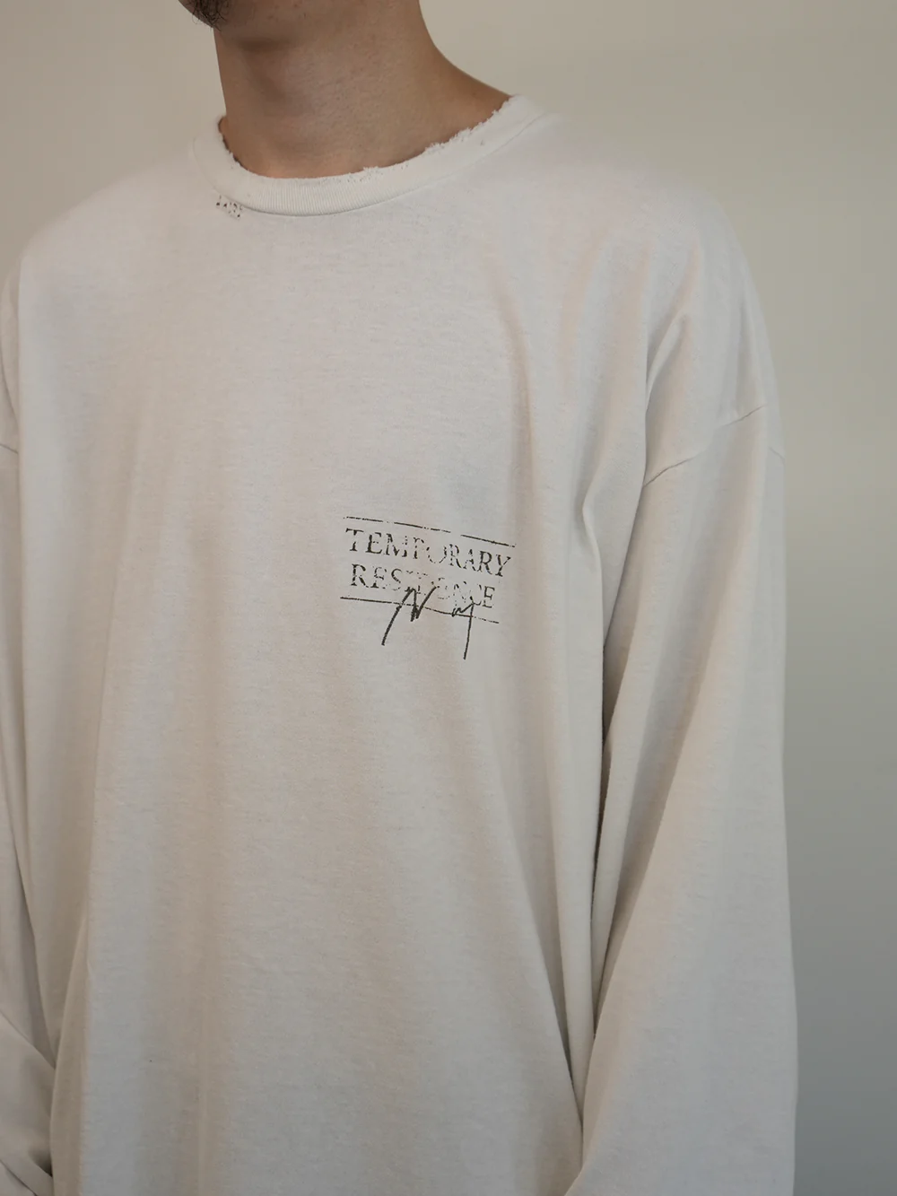 ANCELLM - T/RESIDENCE DYED LS T-SHIRT / WHITE