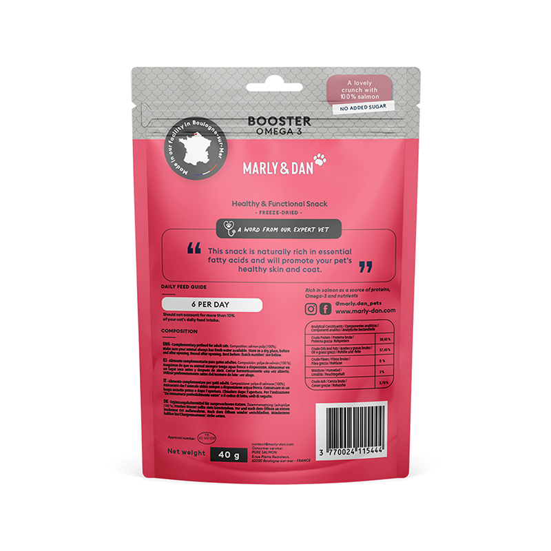 Marly&Dan 貓小食 凍乾三文魚粒 Omega-3配方 40g