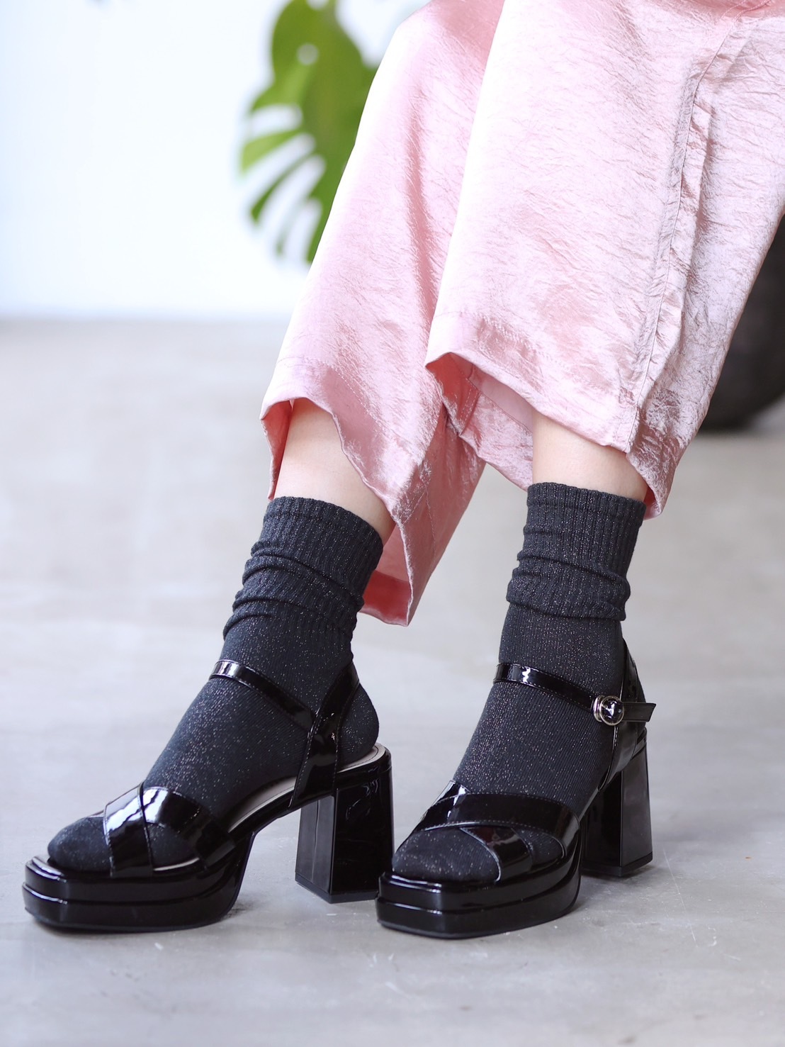 預購┃日本製 靴下屋 羅紋 金蔥 堆堆襪 長襪