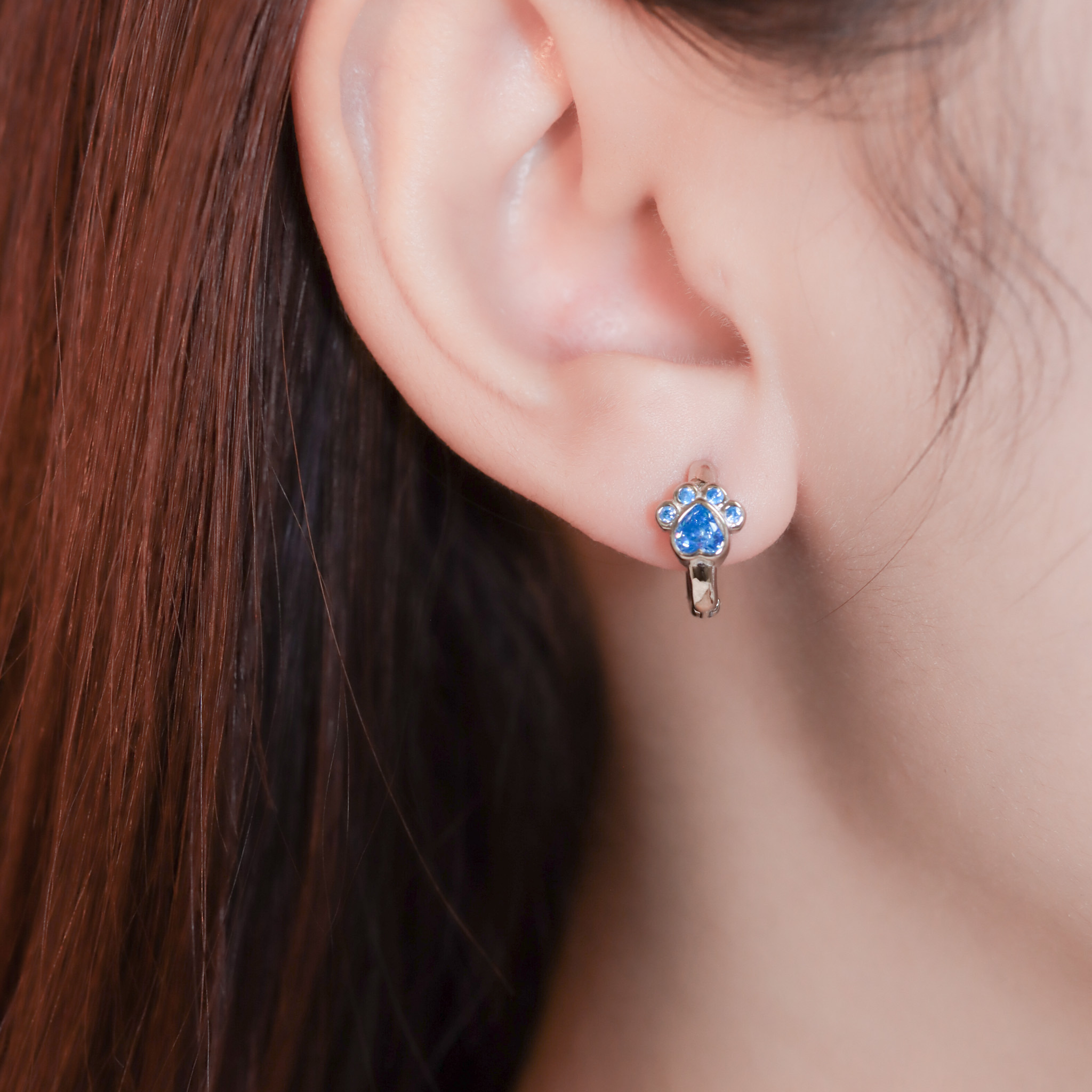 | 925純銀 | 漫藍小肉球耳環  | EA0845 |