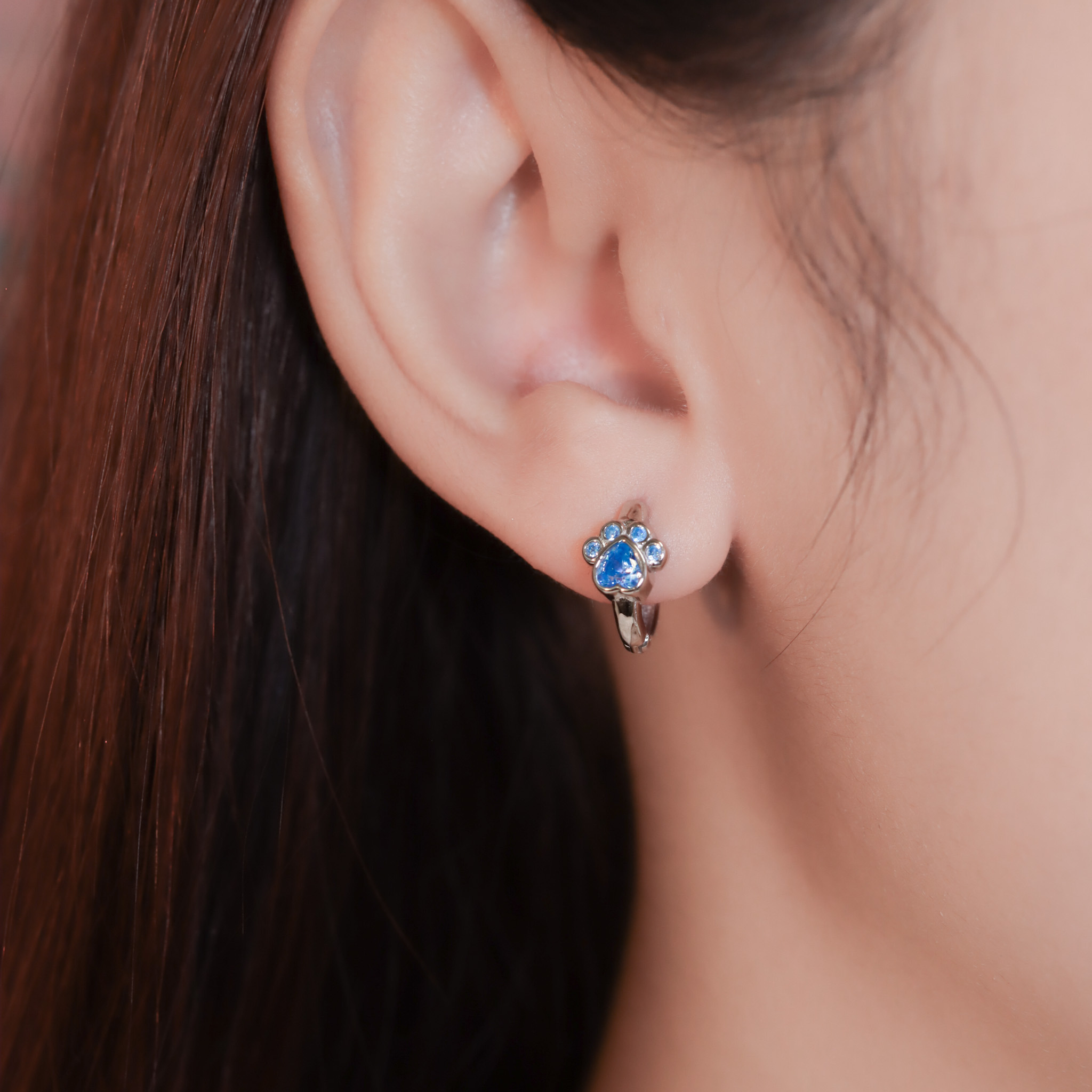 | 925純銀 | 漫藍小肉球耳環  | EA0845 |