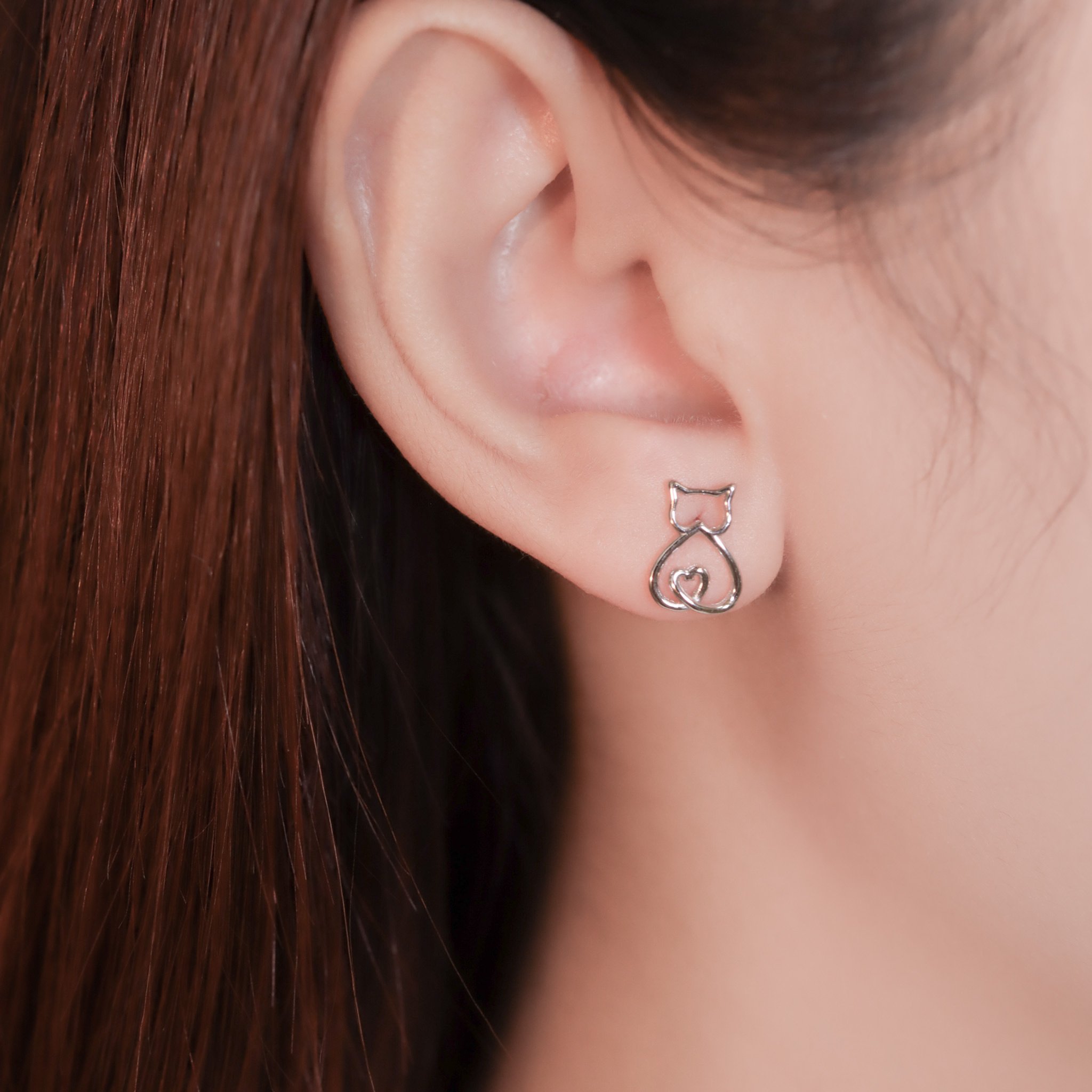 | 925純銀 | 心動貓咪耳環  | EA0857 |