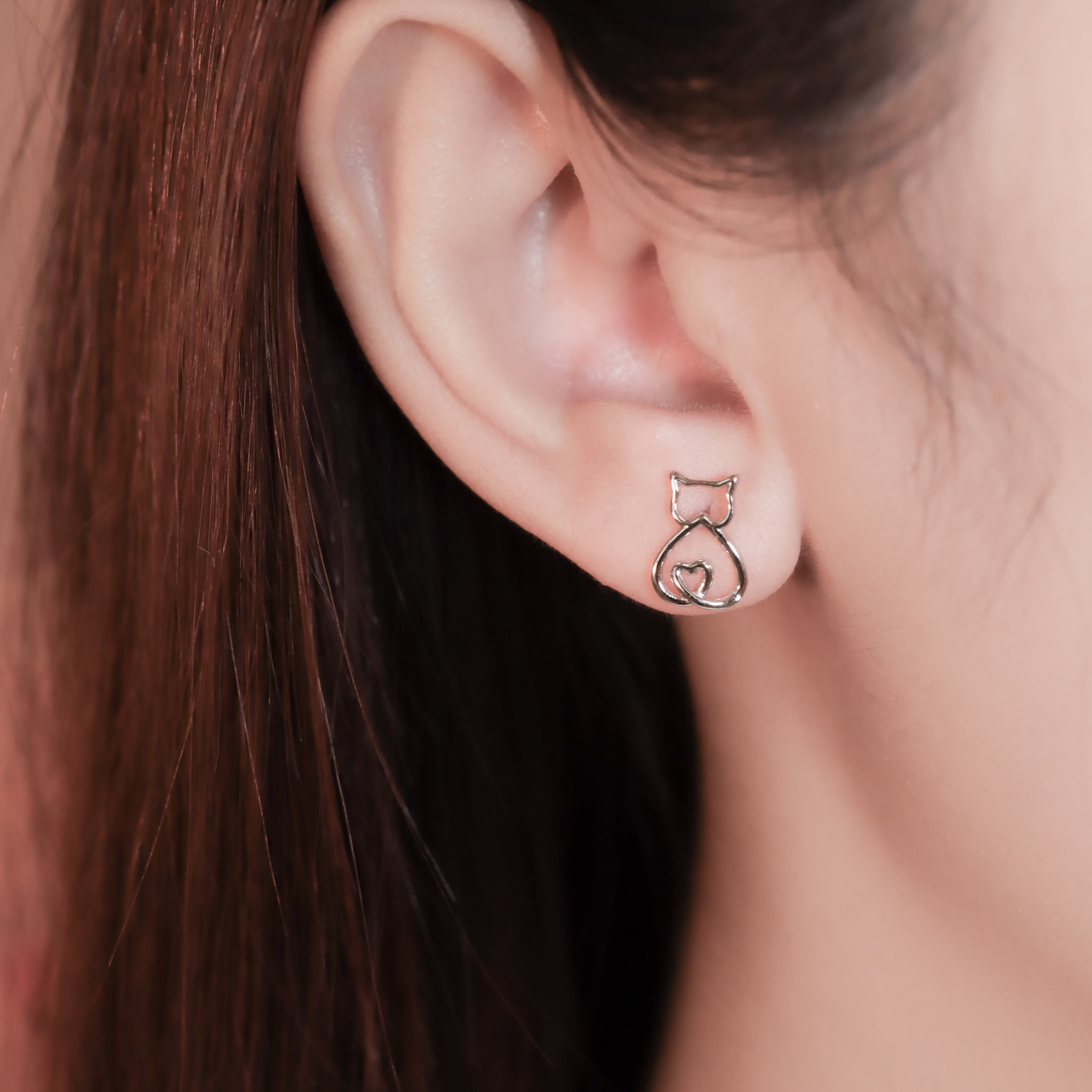 | 925純銀 | 心動貓咪耳環  | EA0857 |