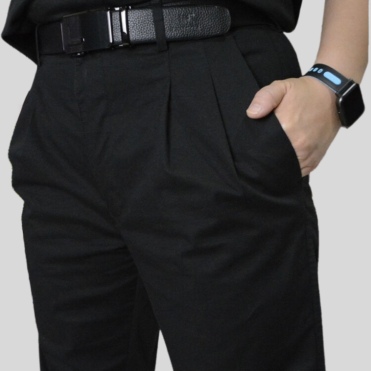 甄褲｜薄款彈性棉休閒褲｜打摺設計・高腰直筒・透氣吸汗・（30~46 吋）免費改長