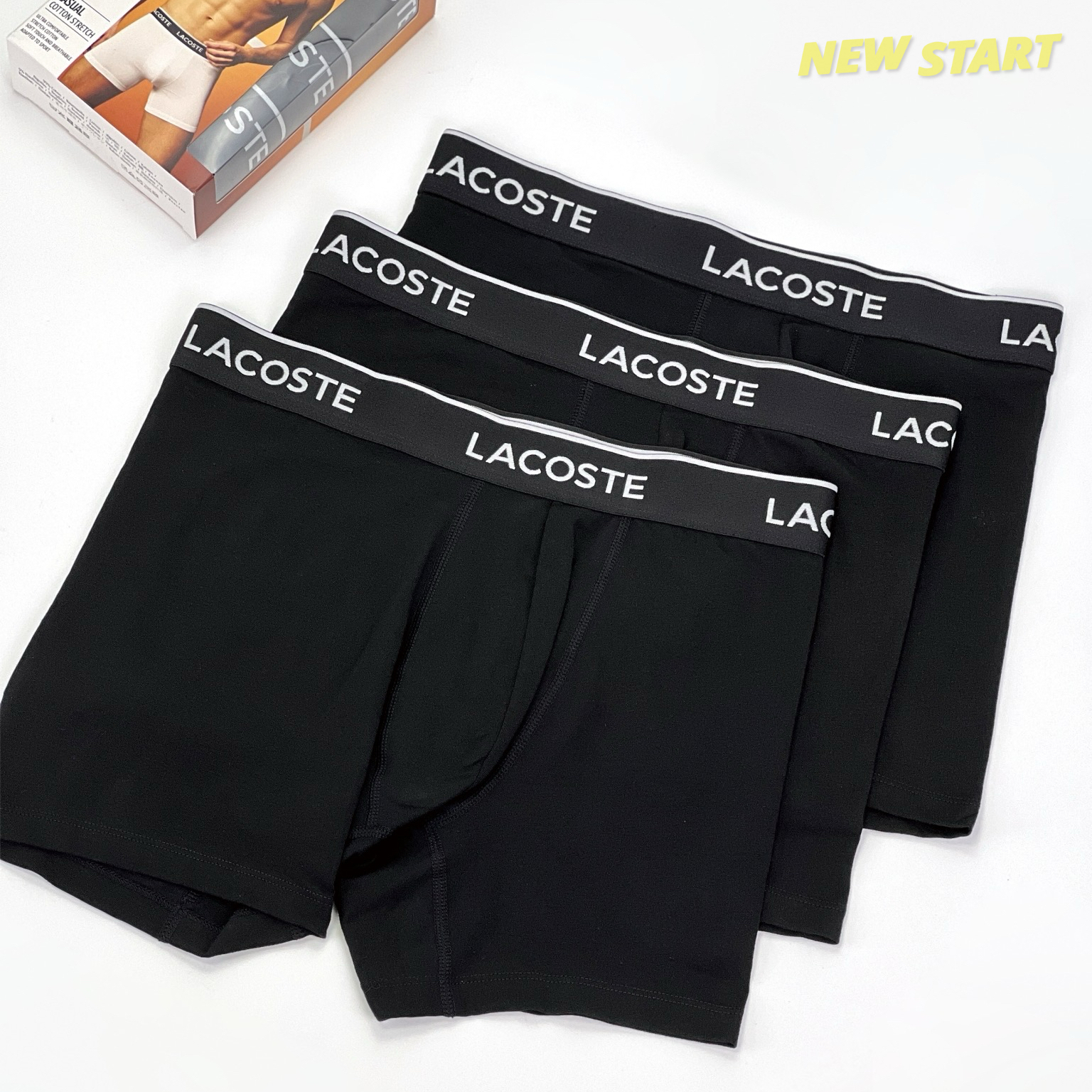 Lacoste 鱷魚 經典字母 男款 內褲 四角褲 三件組