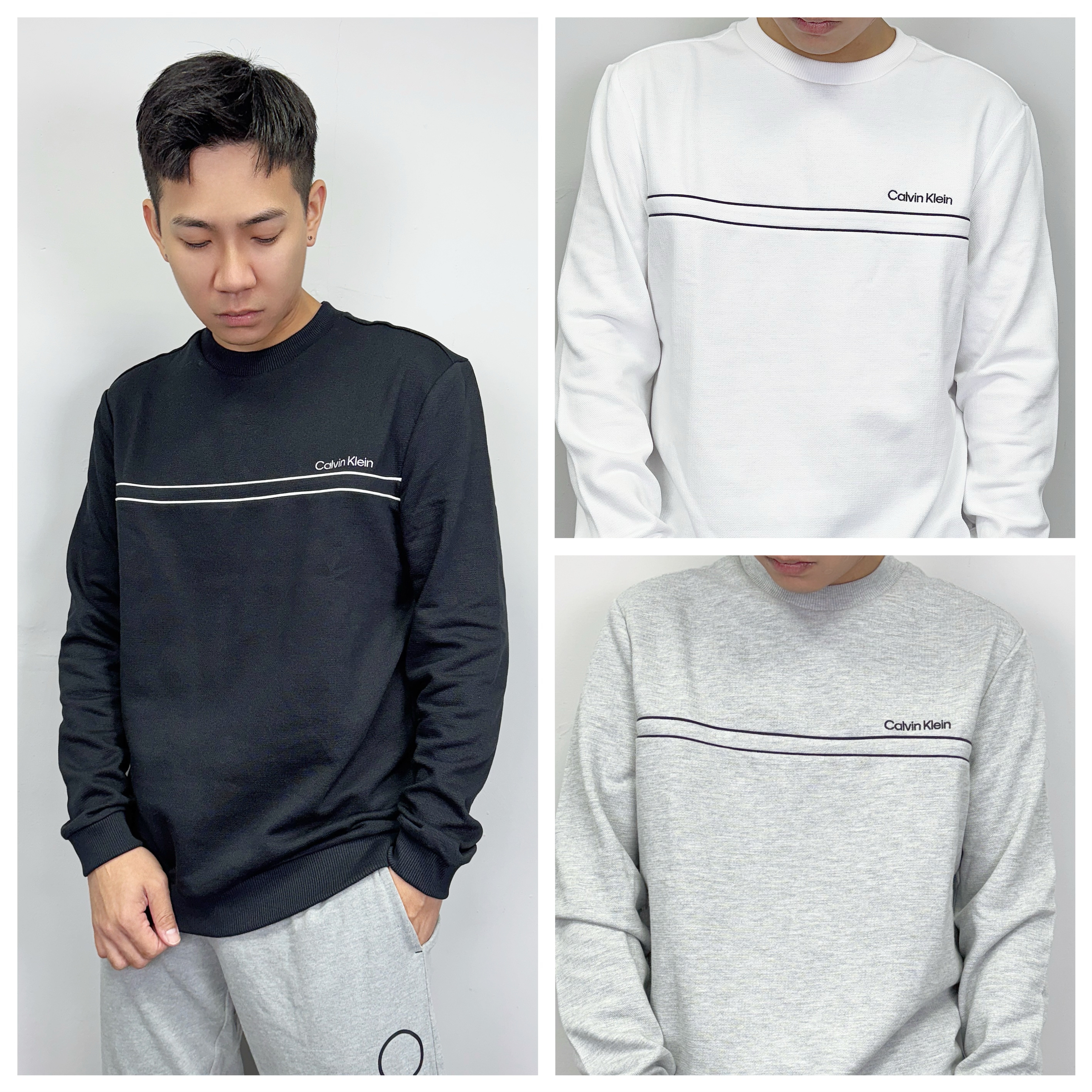 Calvin Klein CK 橫線字母 內刷毛 大學T