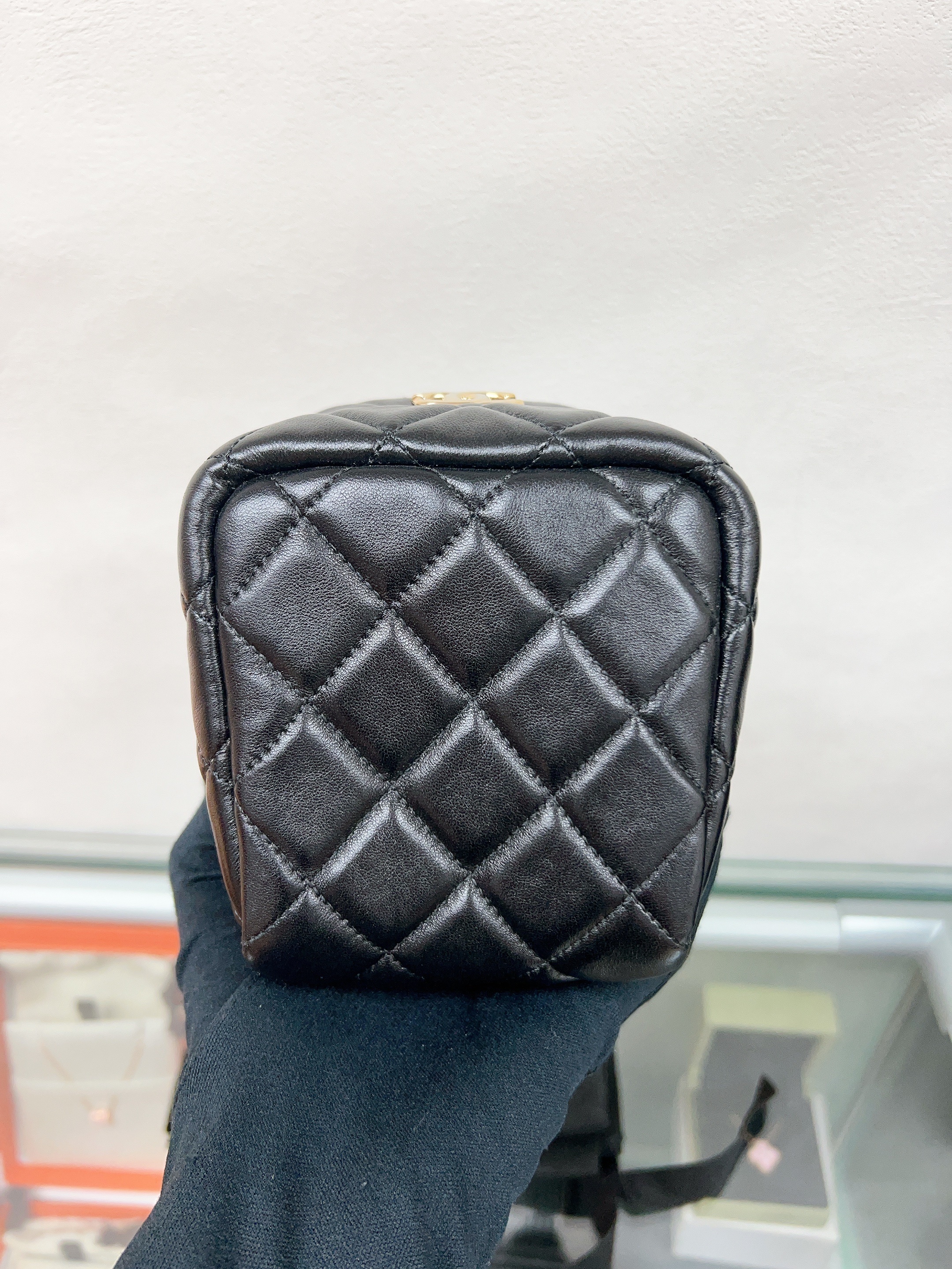 Chanel square clutch/pouch (black lambskin)