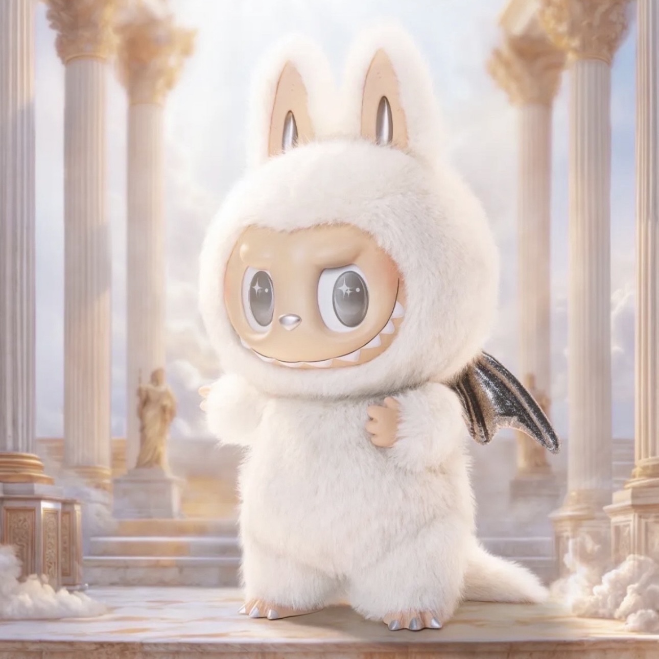 POPMART泡泡瑪特 ZIMOMO 陰晴天使 ANGEL IN CLOUDS 搪膠臉 58cm公仔