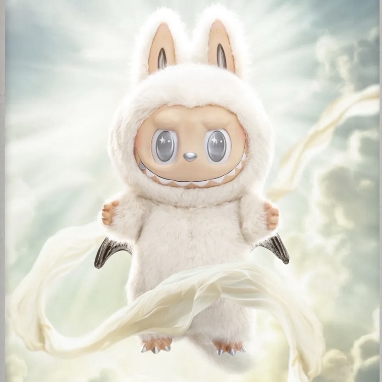 POPMART泡泡瑪特 ZIMOMO 陰晴天使 ANGEL IN CLOUDS 搪膠臉 58cm公仔