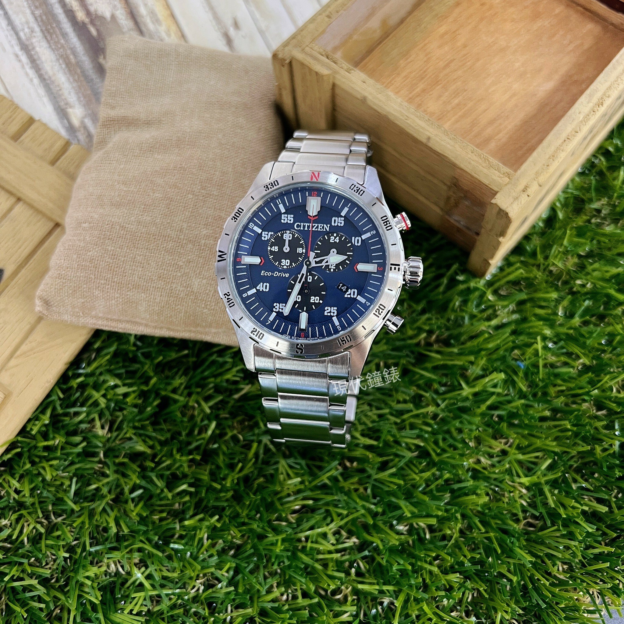 【CITIZEN星辰】運動計時三眼光動能男錶AT2520-89L 43.5mm 現代鐘錶