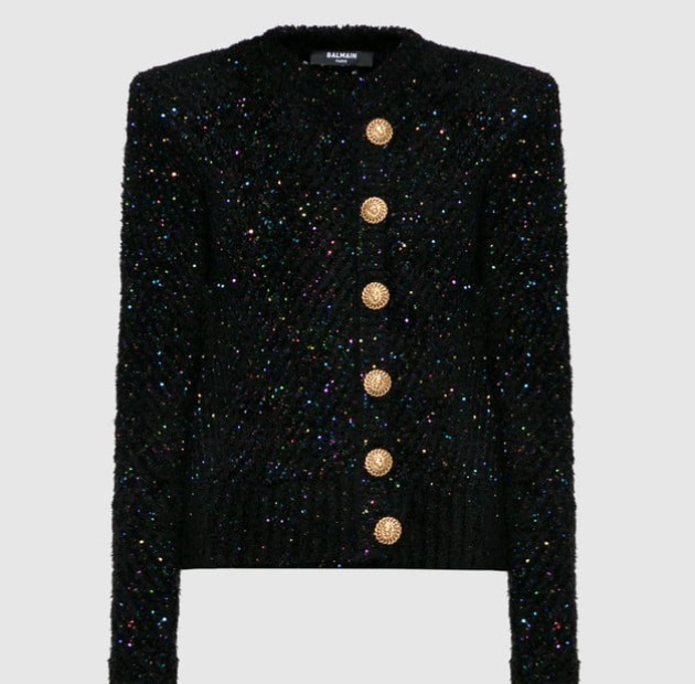 1BM1029-040 BALMAIN Sequin Cardigan Black #BF0KL130KF11 (C-EU-E)