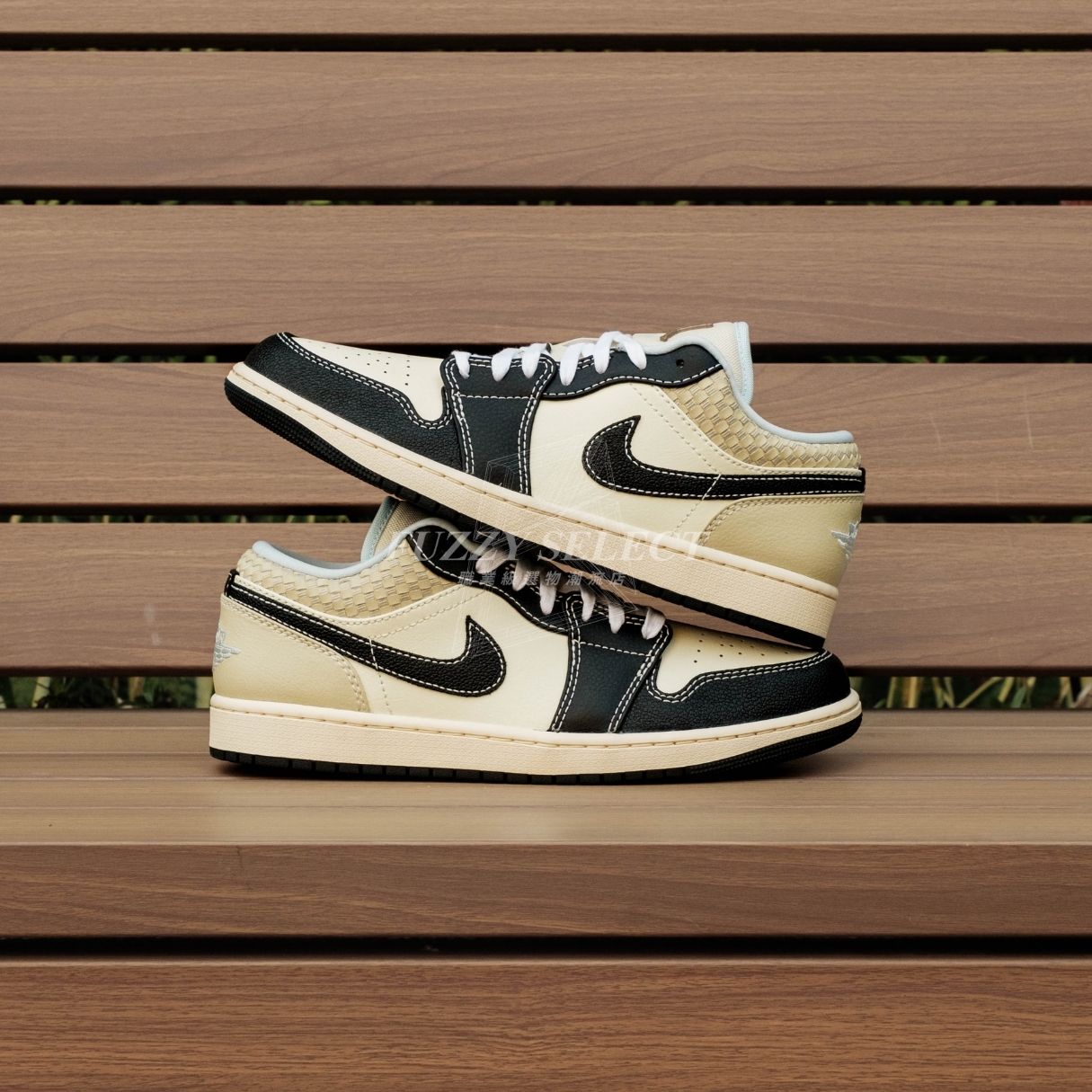 【逢甲 FUZZY】Air Jordan 1 Low "Woven Suedes" 金標 椰奶黑/椰奶 HQ3437-101 HQ3440-101