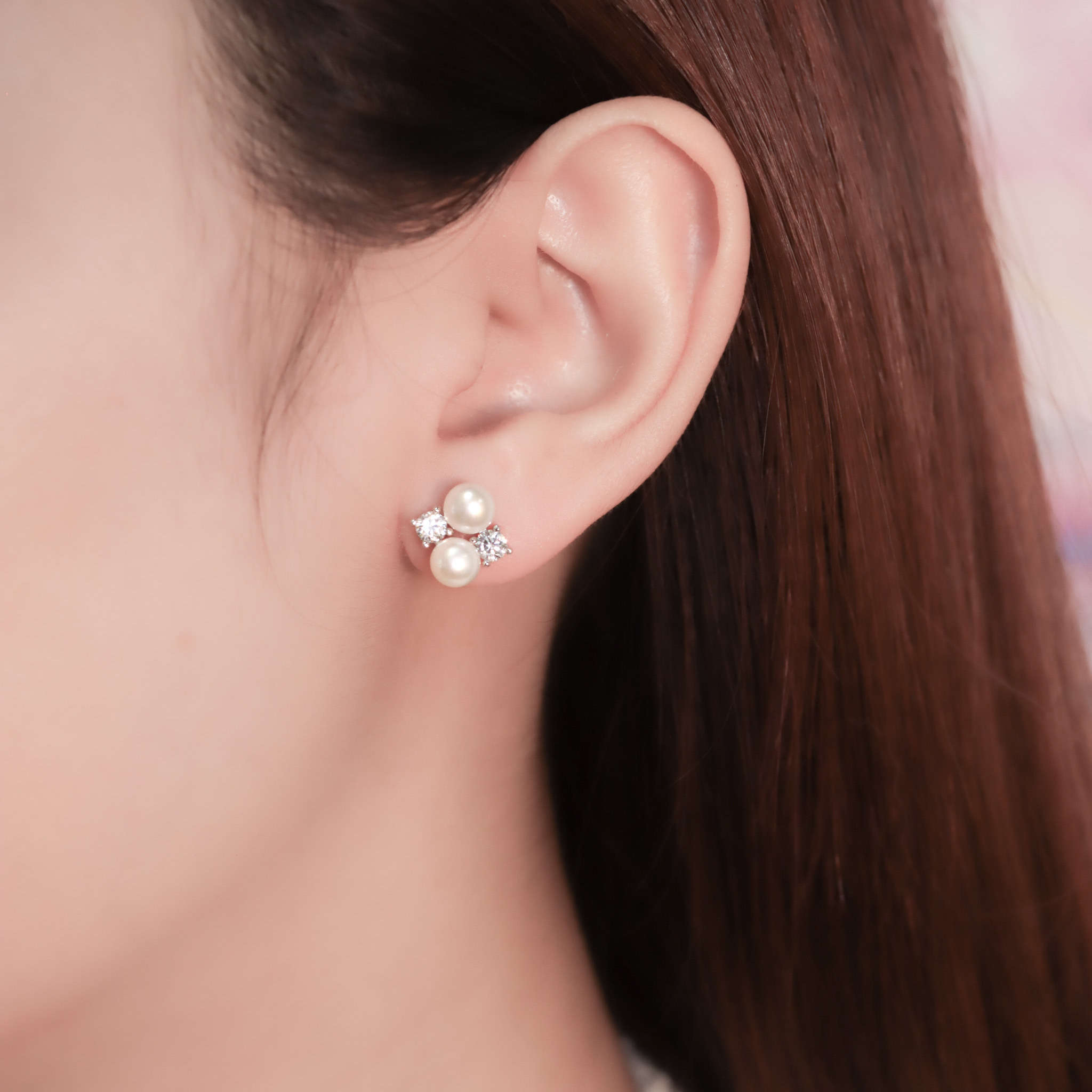 | 925純銀・珍珠 | 框住幸福耳環 | EA0855 |