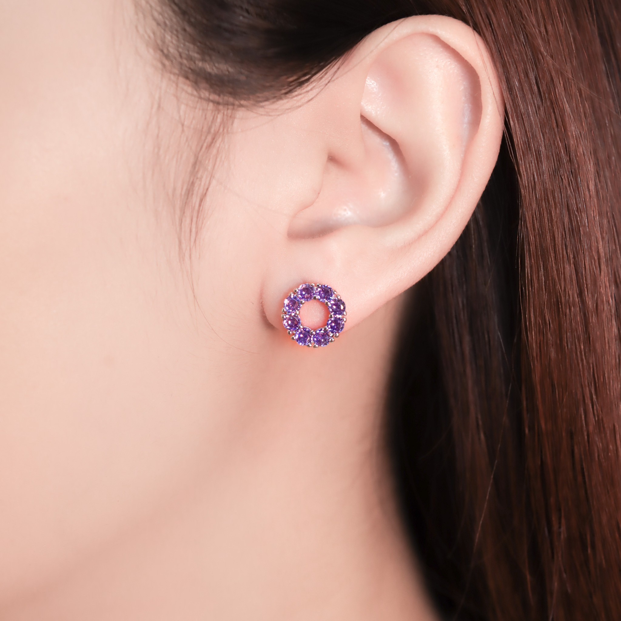 | 925純銀 | 漫紫安全感耳環  | EA0867 |