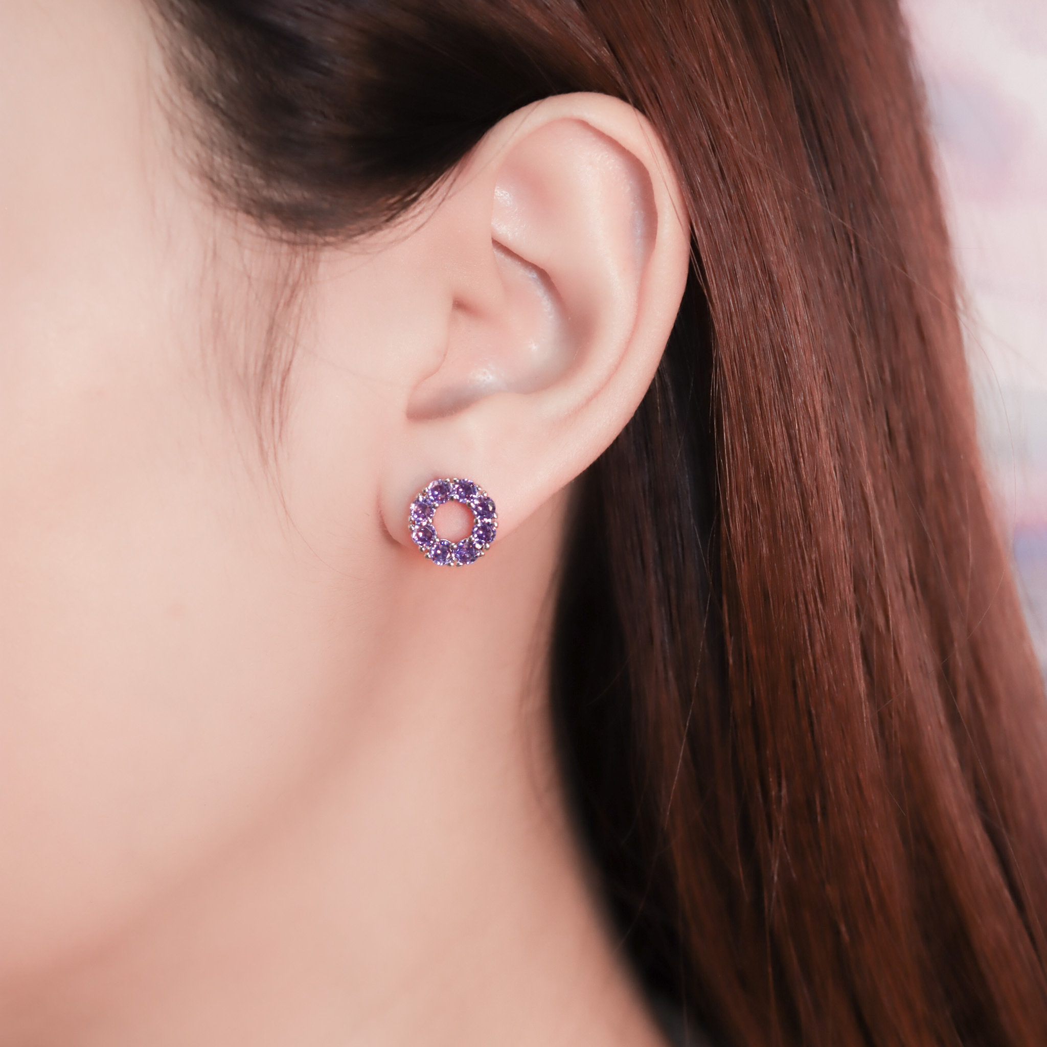 | 925純銀 | 漫紫安全感耳環  | EA0867 |