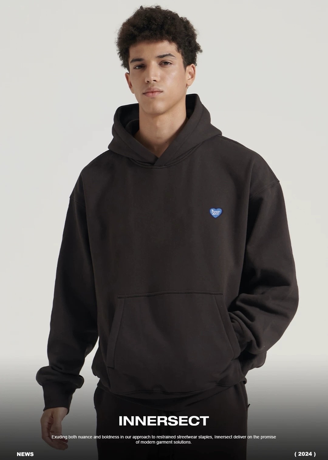 Innersect 三生萬物 2024冬季新款 心碎旅店系列 刺繡 小愛心 長袖 帽T 兩色