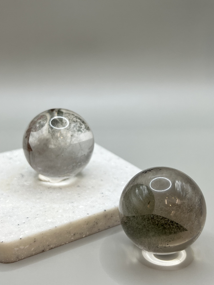 C036-綠幽靈水晶球4mm