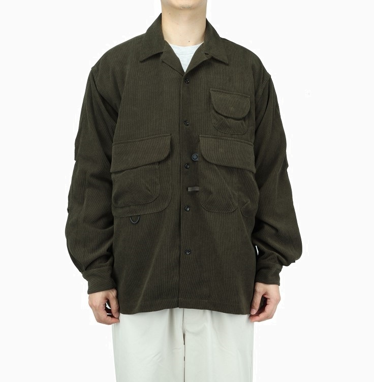 DAIWA PIER39 TECH FISHERMANS OPEN COLLAR SHIRTS - OLIVE PRE ORDER ITEM (預訂中)