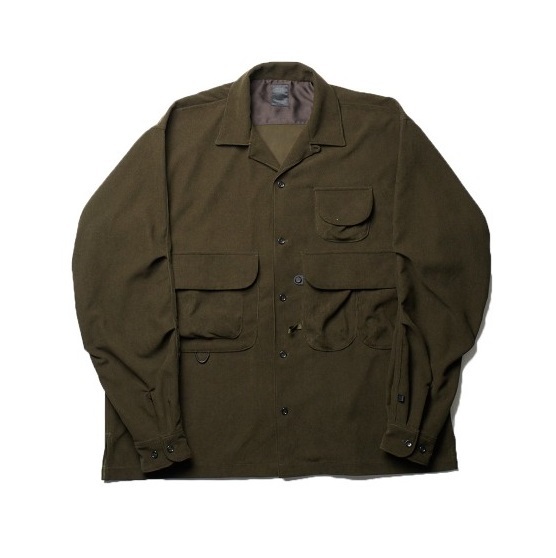 DAIWA PIER39 TECH FISHERMANS OPEN COLLAR SHIRTS - OLIVE PRE ORDER ITEM (預訂中)