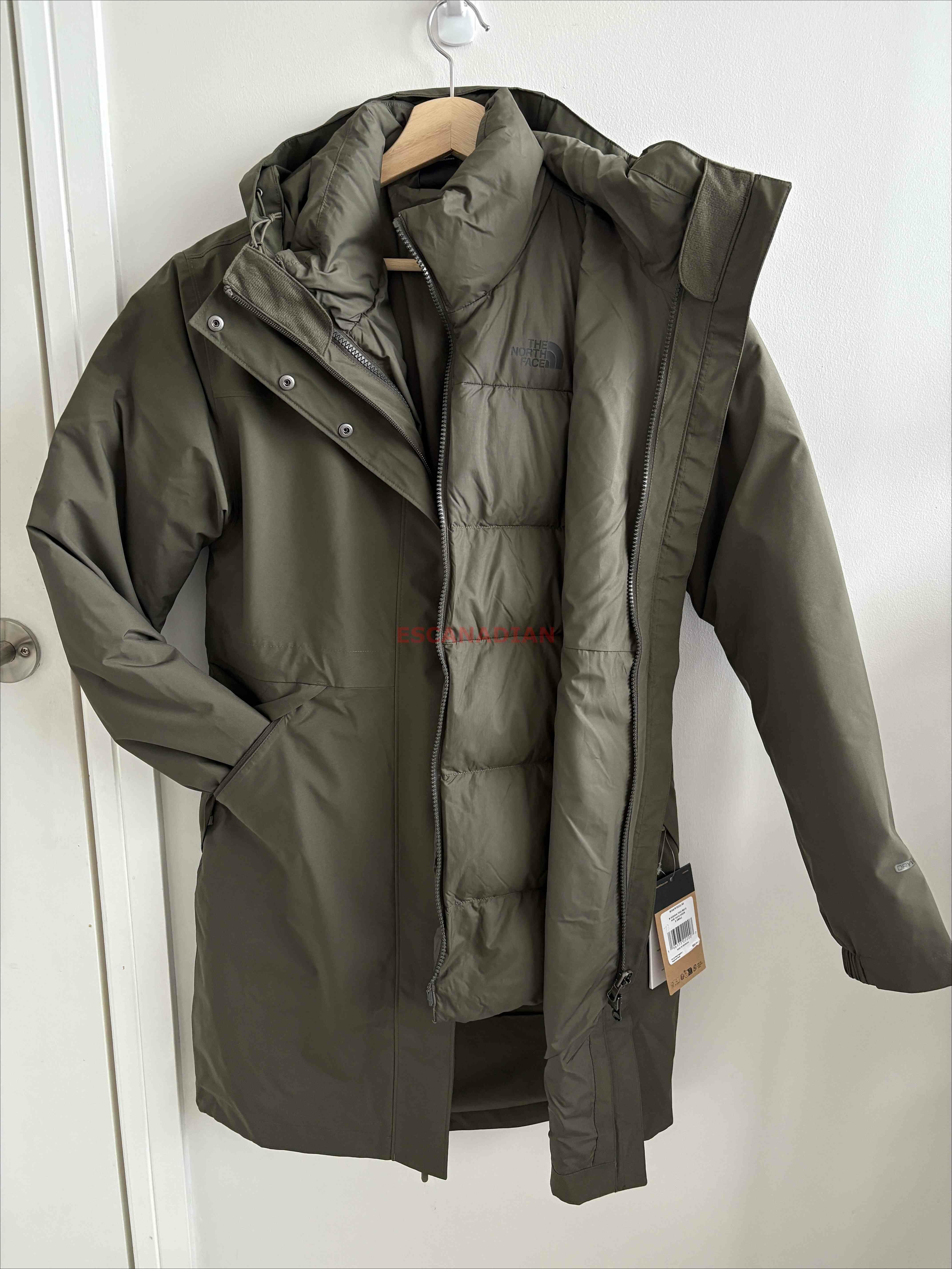 THE NORTH FACE 女大人 三合一  600羽絨蓬鬆內裡 防風 防潑水 連帽 長版外套 (3色)