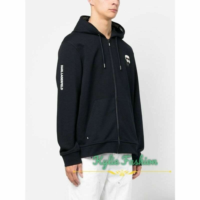 Karl 老佛爺 男款 拉鏈 有帽外套