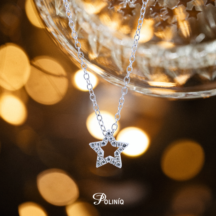 925純銀「未來之星」晶鑽套鍊(16吋)-ADSNS0007