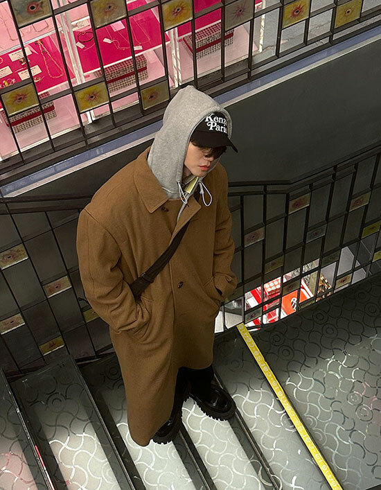 立領護頸羊毛大衣外套