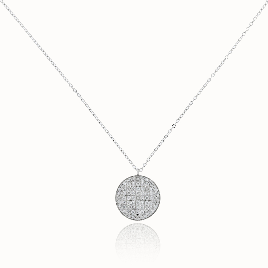 Round Pavé Diamond Pendant