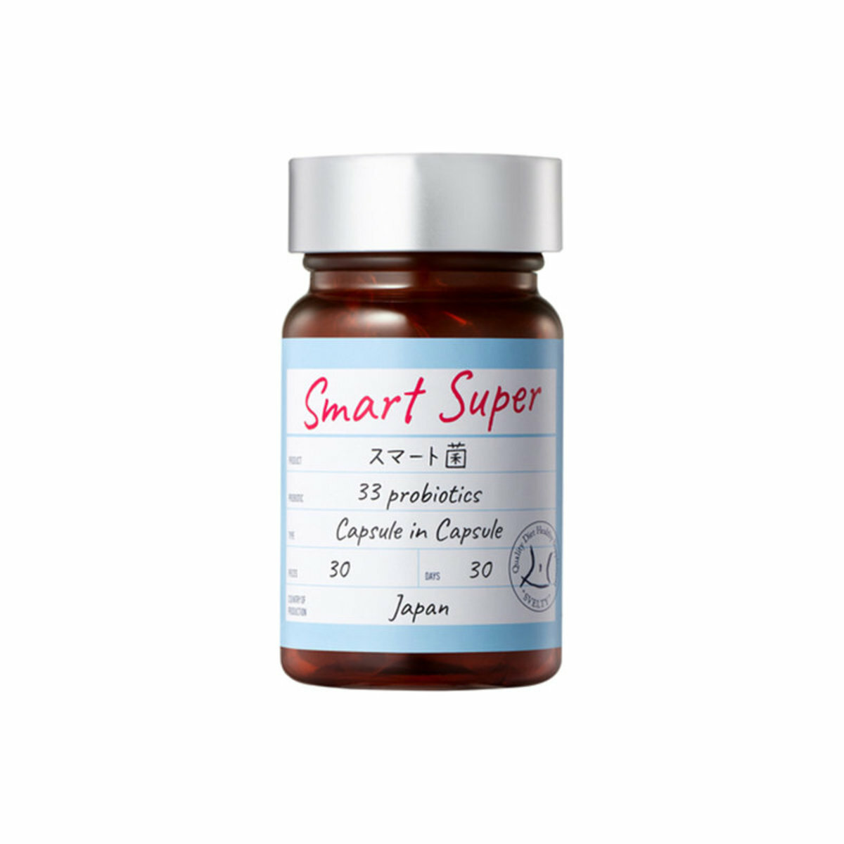SVELTY - 腸道益生菌 33種類乳酸菌減肥丸 菌の二重瘦身膠囊 Smart Super 30粒 (30日)(平行進口)