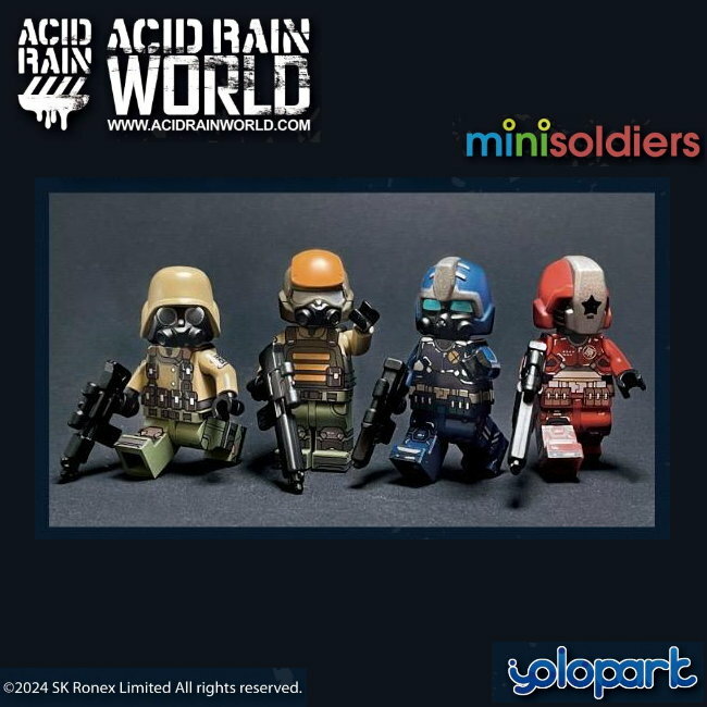 Yolopark: 酸雨迷你兵團 地獄戰士/儲運傀儡守衛/沙地步兵/荒漠指揮官 套裝