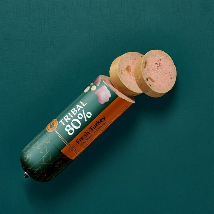 Tribal 80% Fresh Turkey Gourmet Sausage dog wet food 100g