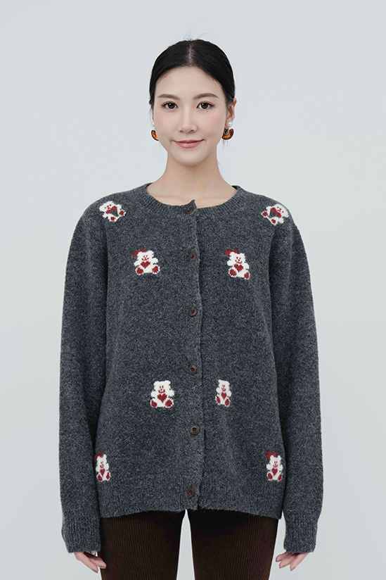 小熊織花冷外套  (現貨款式）