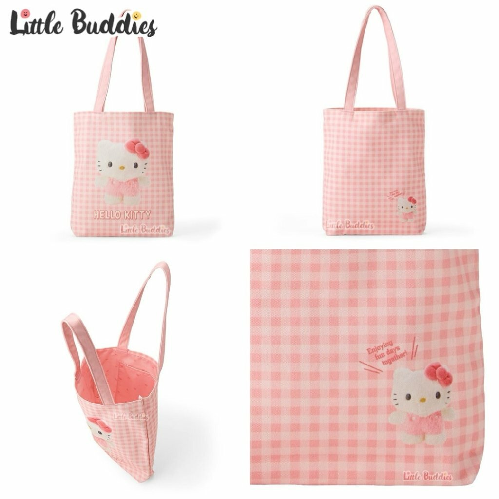 日本 Sanrio Pitatto Friends換裝公仔系列 - 格仔手提袋