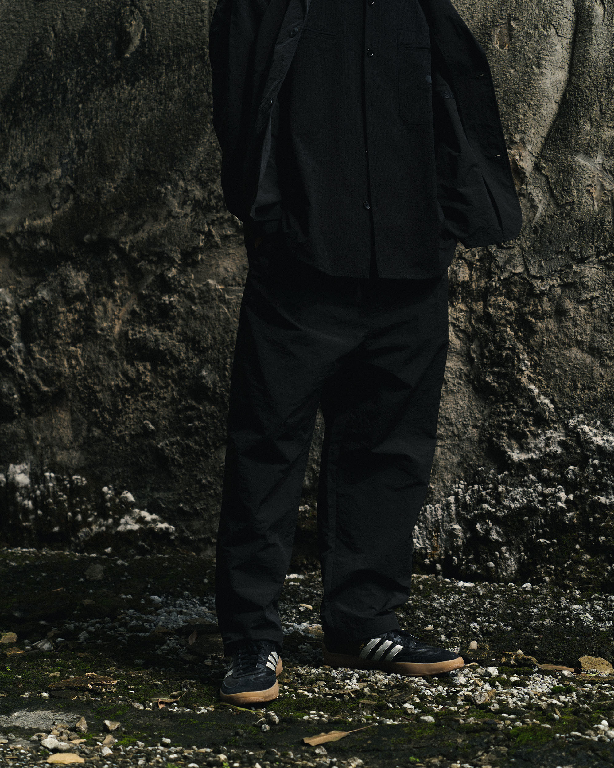 idealism BlackType Pants 黑色 防潑尼龍 寬版直筒長褲【ID24040-BK】