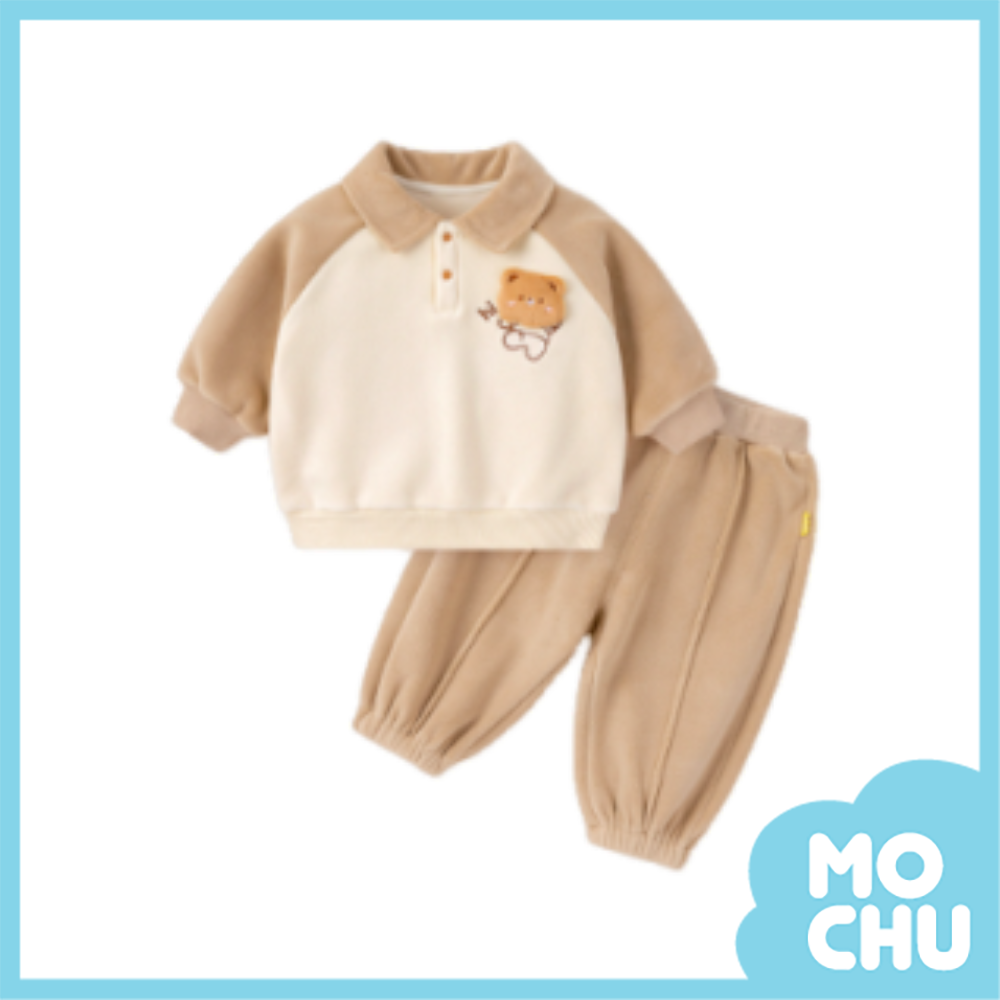 雙色拼接加絨套裝(三色)