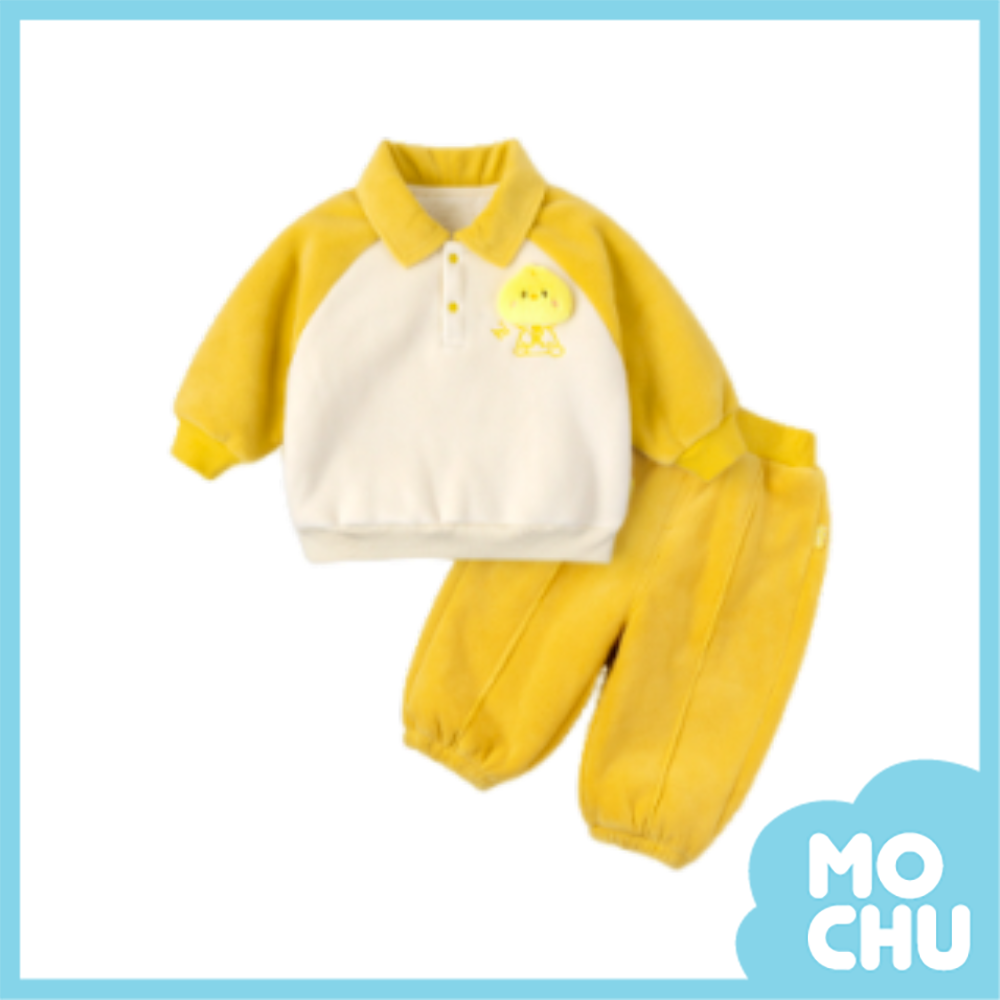 雙色拼接加絨套裝(三色)